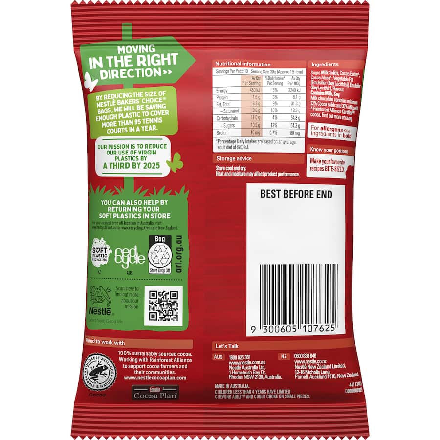 Nestlé Bakers' Choice Bits Milk Chocolate 200g