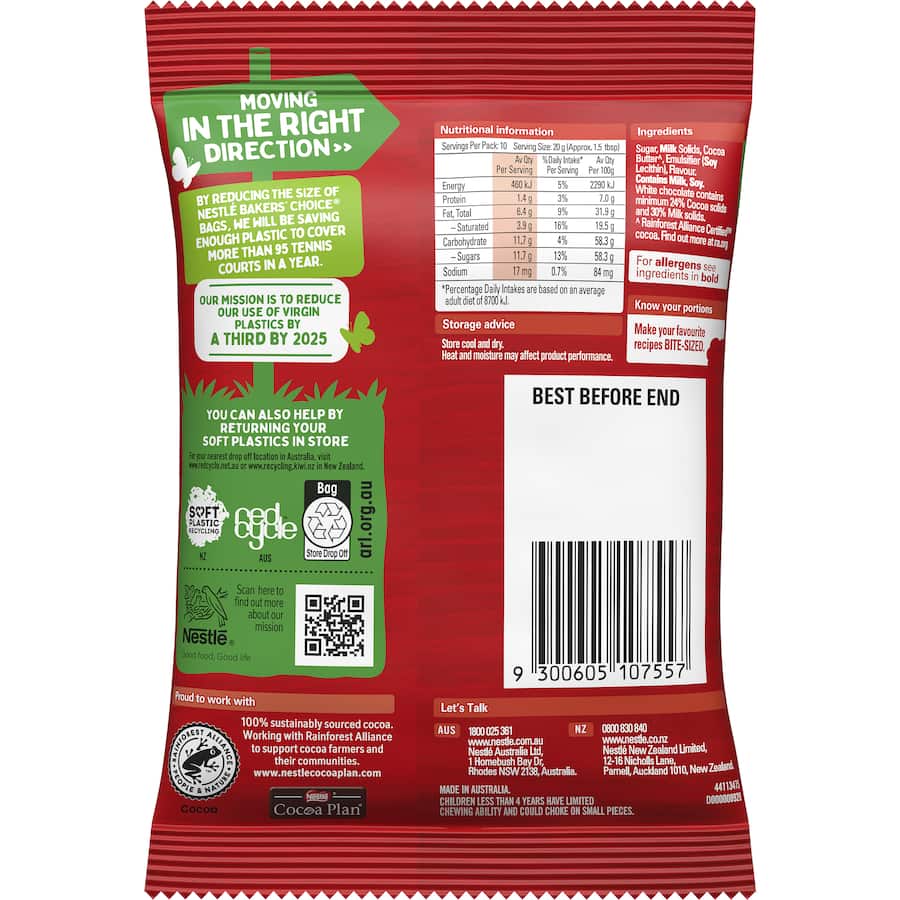 Nestlé Bakers' Choice Bits White Chocolate 200g