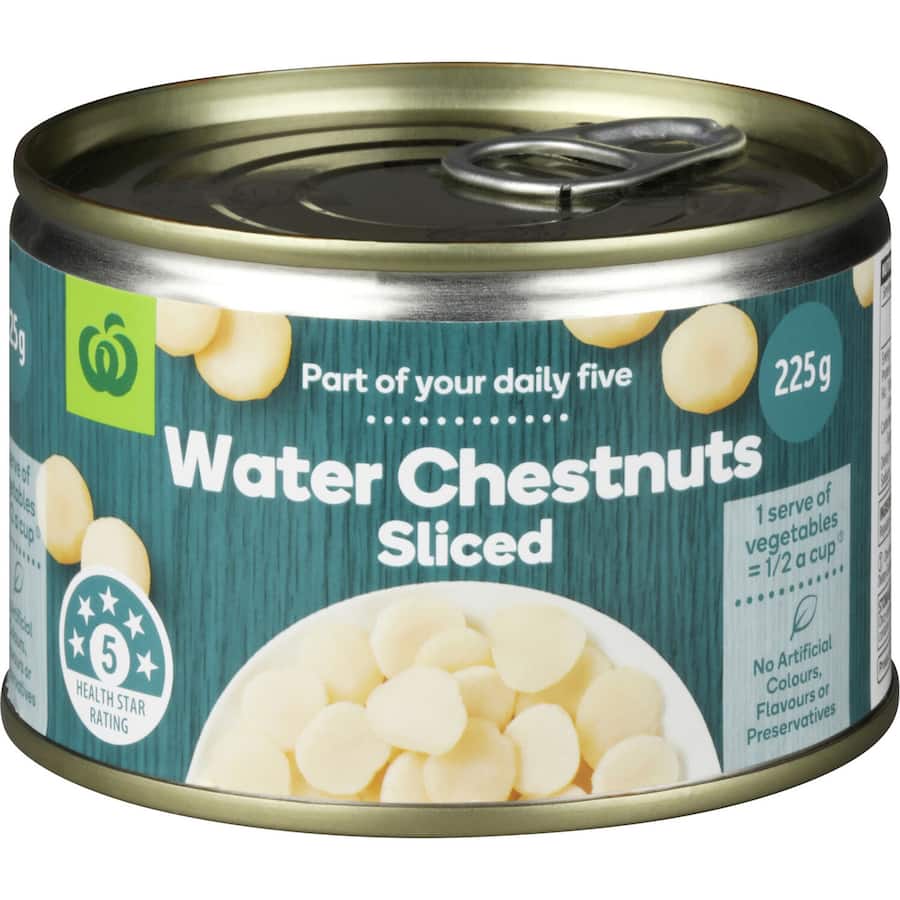 Woolworths Water Chestnuts Sliced Tin 225g