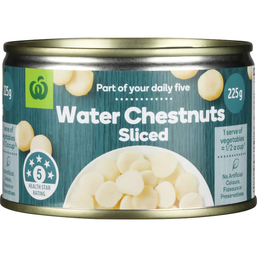Woolworths Water Chestnuts Sliced Tin 225g