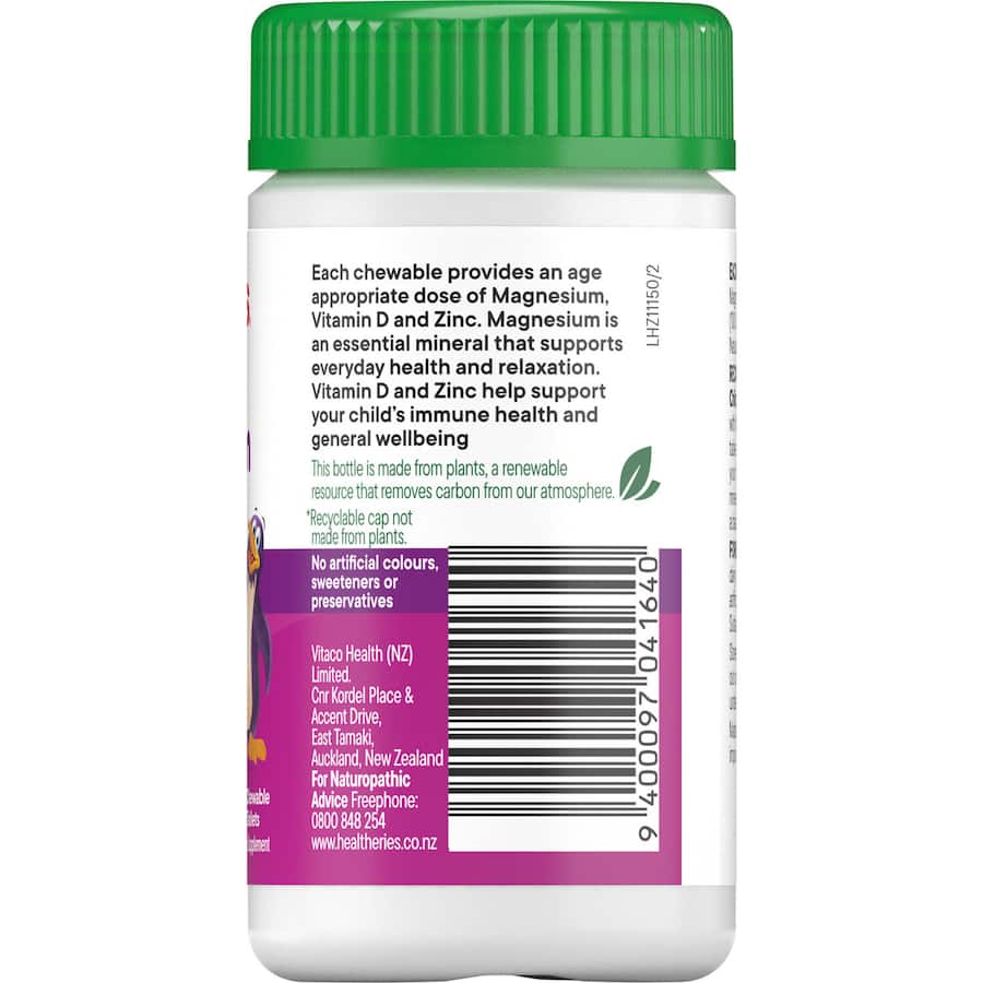 Healtheries Kidscare Magnesium With Vit D & Zinc 60pack