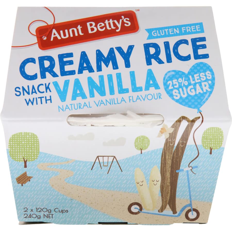 Aunt Bettys Creamed Rice Vanilla 240g 120g pottles 2pack