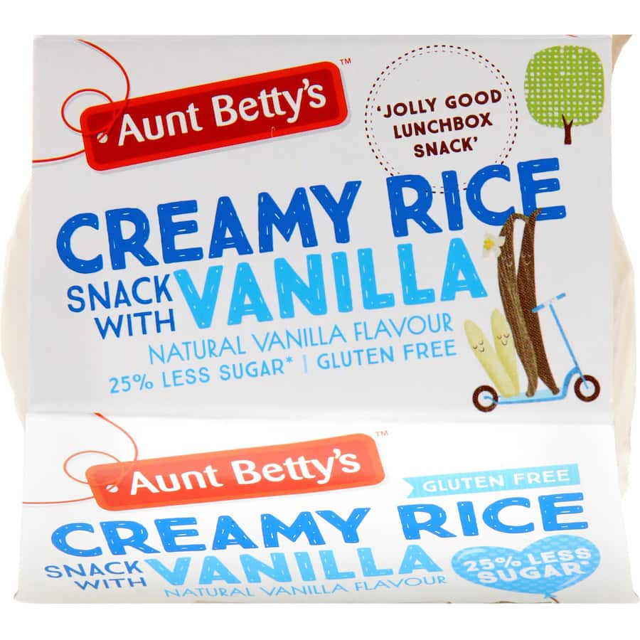Aunt Bettys Creamed Rice Vanilla 240g 120g pottles 2pack