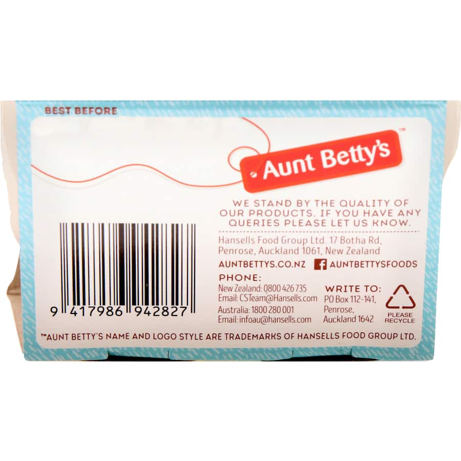 Aunt Bettys Creamed Rice Vanilla 240g 120g pottles 2pack