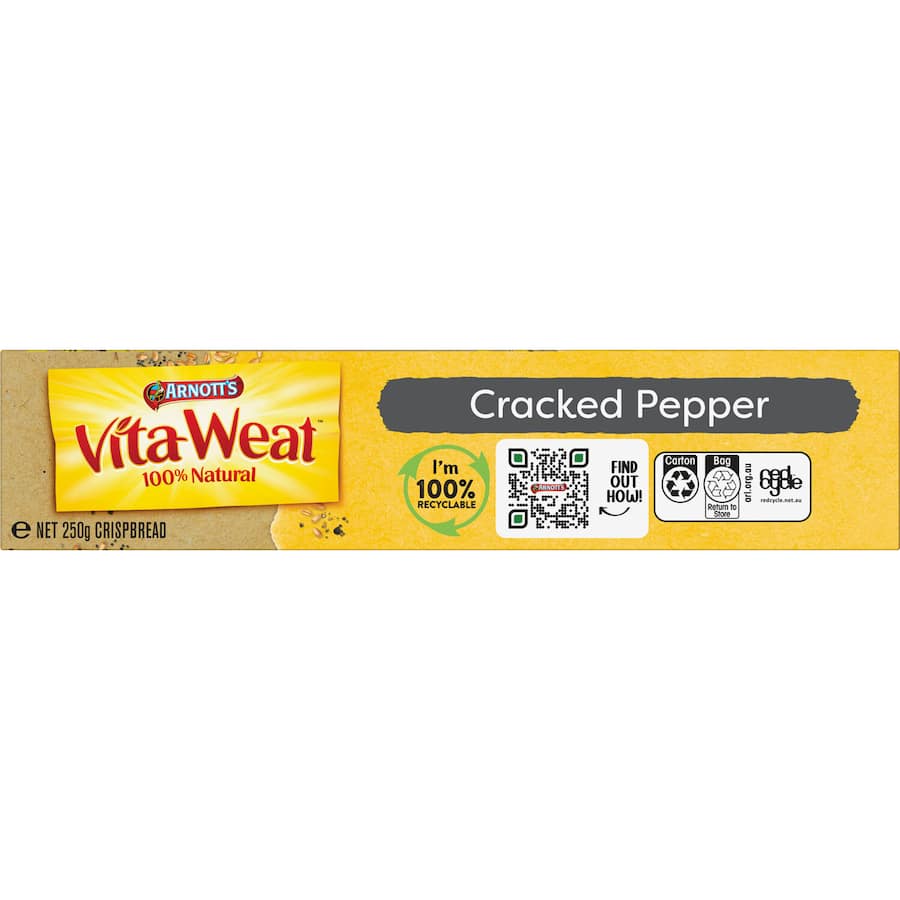 Arnotts Vita Weat Crispbread Cracked Pepper Box 250g