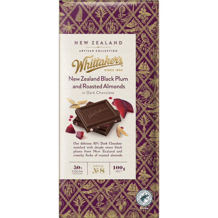 Whittakers Artisan Collection Chocolate Plum & Almond Block 100g