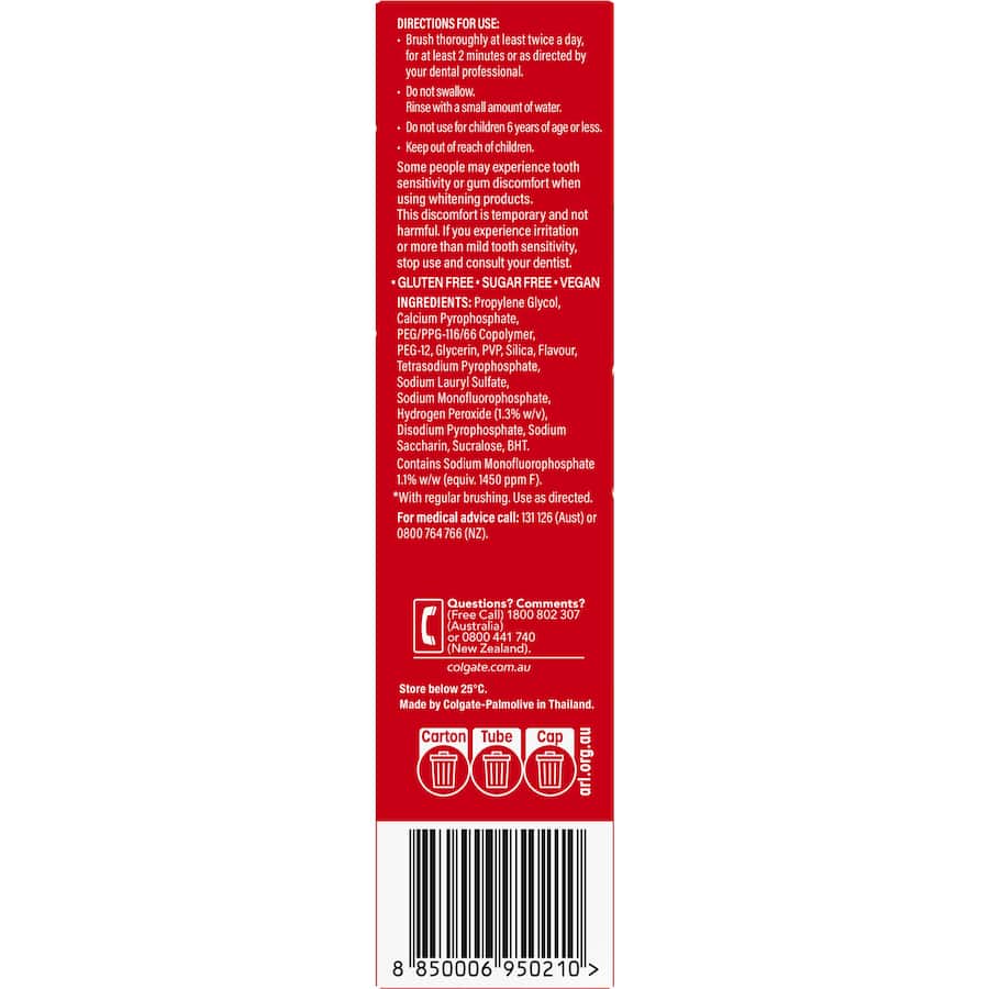 Colgate Optic White Toothpaste Stain Fighter Gentle Mint 100g