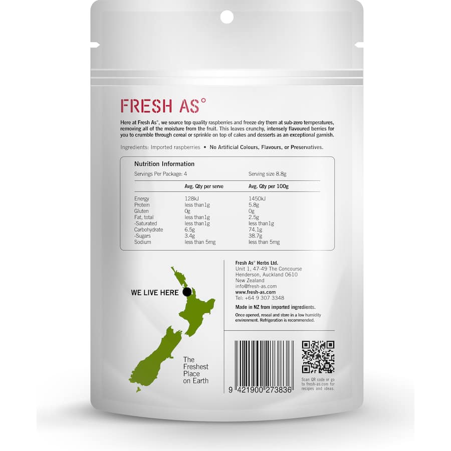 Fresh As Raspberries Whole 30g