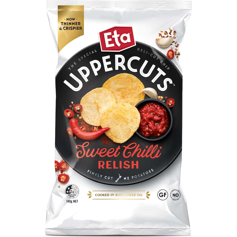 Eta Uppercuts Deli Cut Chips Sweet Chilli Relish 140g