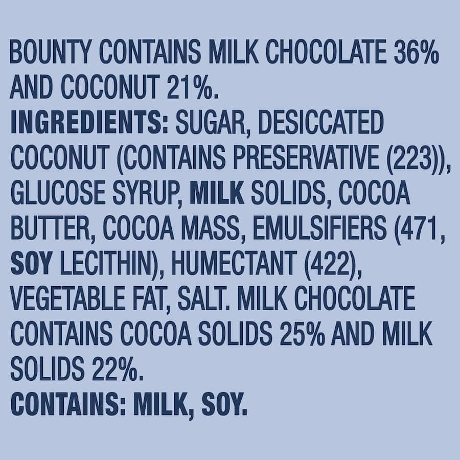 Bounty Chocolate Bar Coconut 56g