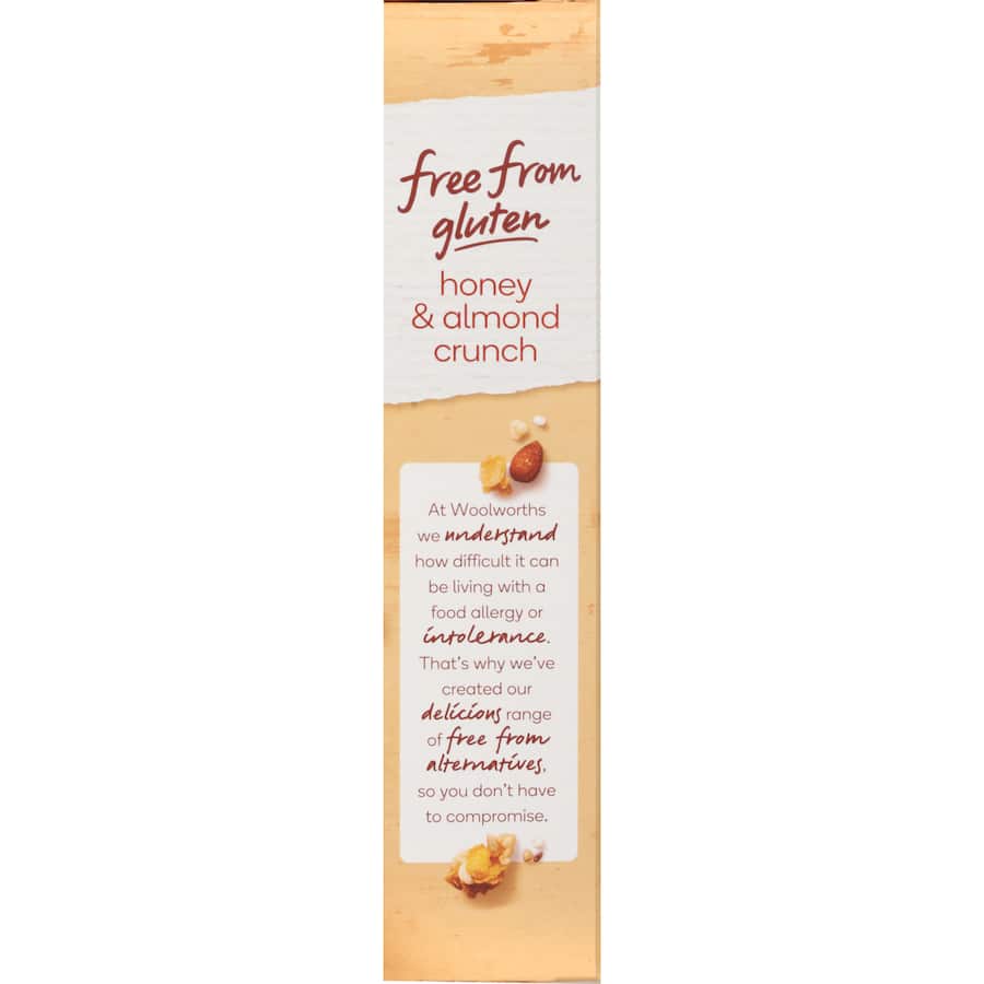 Woolworths Free From Gluten Cereal Honey Almond Crunch 350g