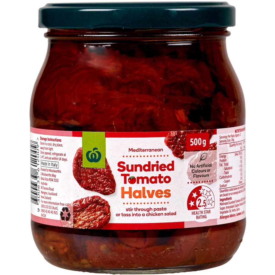 Woolworths Sundried Tomatoes Halves 500g