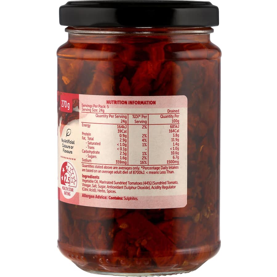 Woolworths Sundried Tomatoes Strips 270g