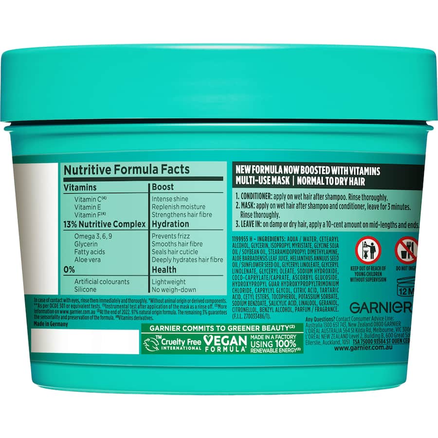 Garnier Fructis Hair Mask Aloe Vera Hair Food 390mL