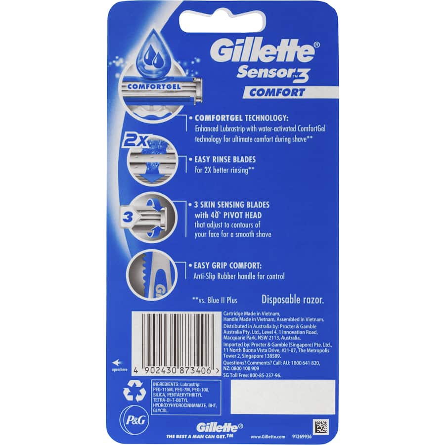 Gillette Sensor 3 Disposable Razor Comfort 4pack