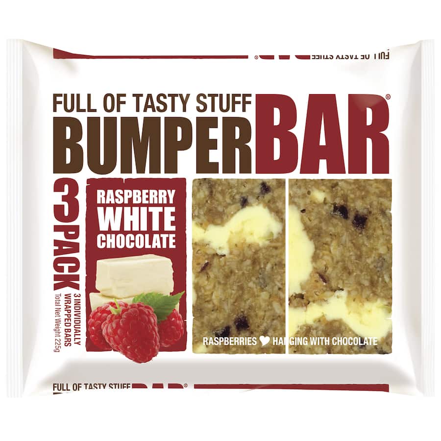 Cookie Time Bumper Bar Raspberry & White Choc 3pk 225g