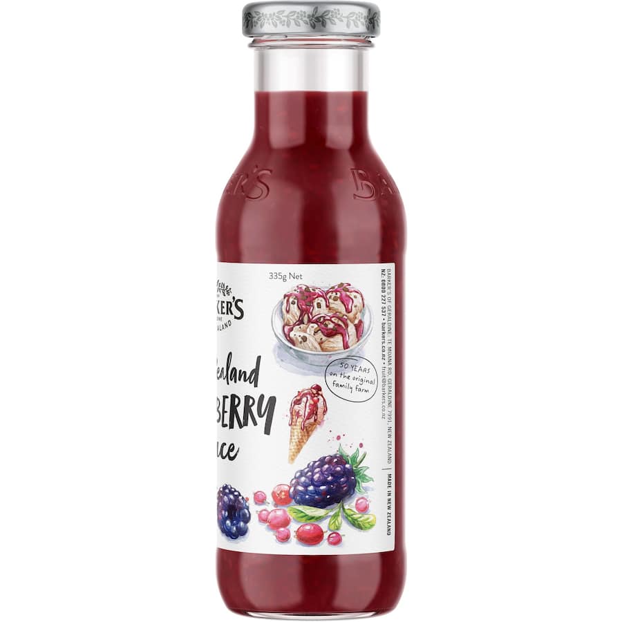 Barkers Berry Topping NZ Wild Berry Sauce Bottle 335g