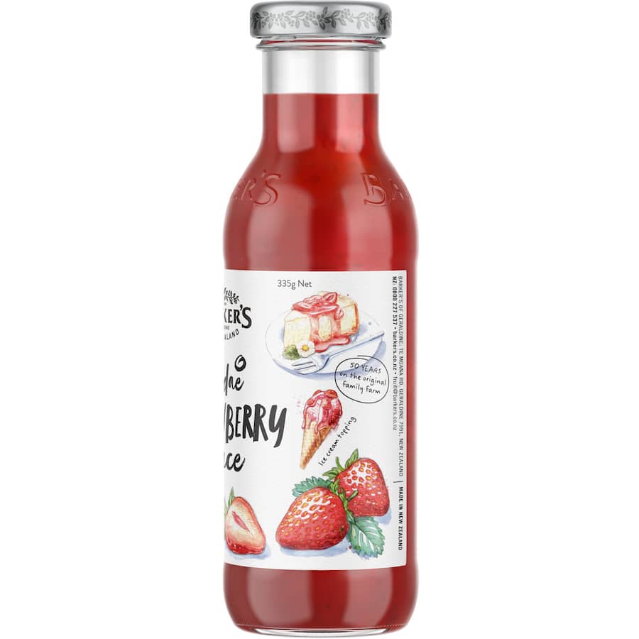 Barkers Berry Topping Strawberry Sundae Sauce Bottle 335g