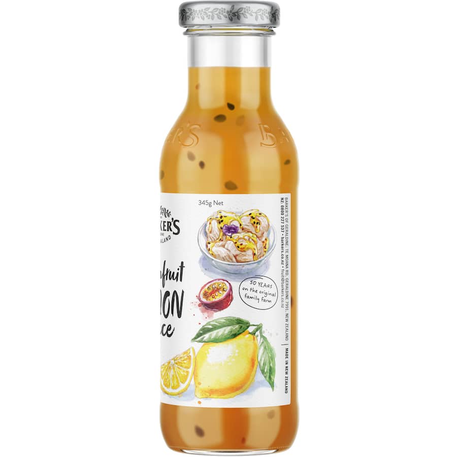 Barkers Passionfruit Lemon Topping Bottle 345g