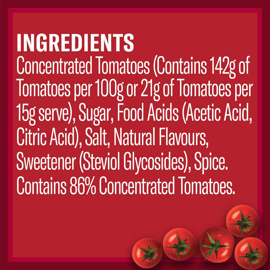 Watties Tomato Sauce 50% Less Sugar 540g