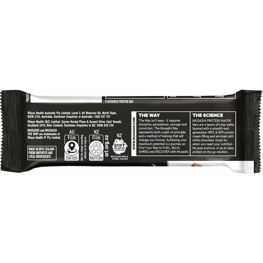 Musashi Protein Bar White Chocolate Wafer 40g
