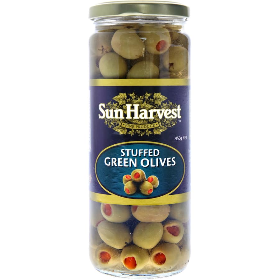 Sun Harvest Olives Green Stuffed 450g