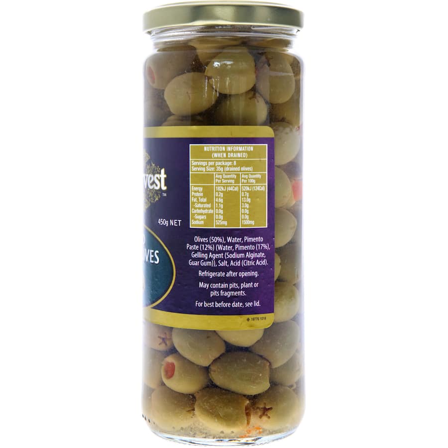 Sun Harvest Olives Green Stuffed 450g