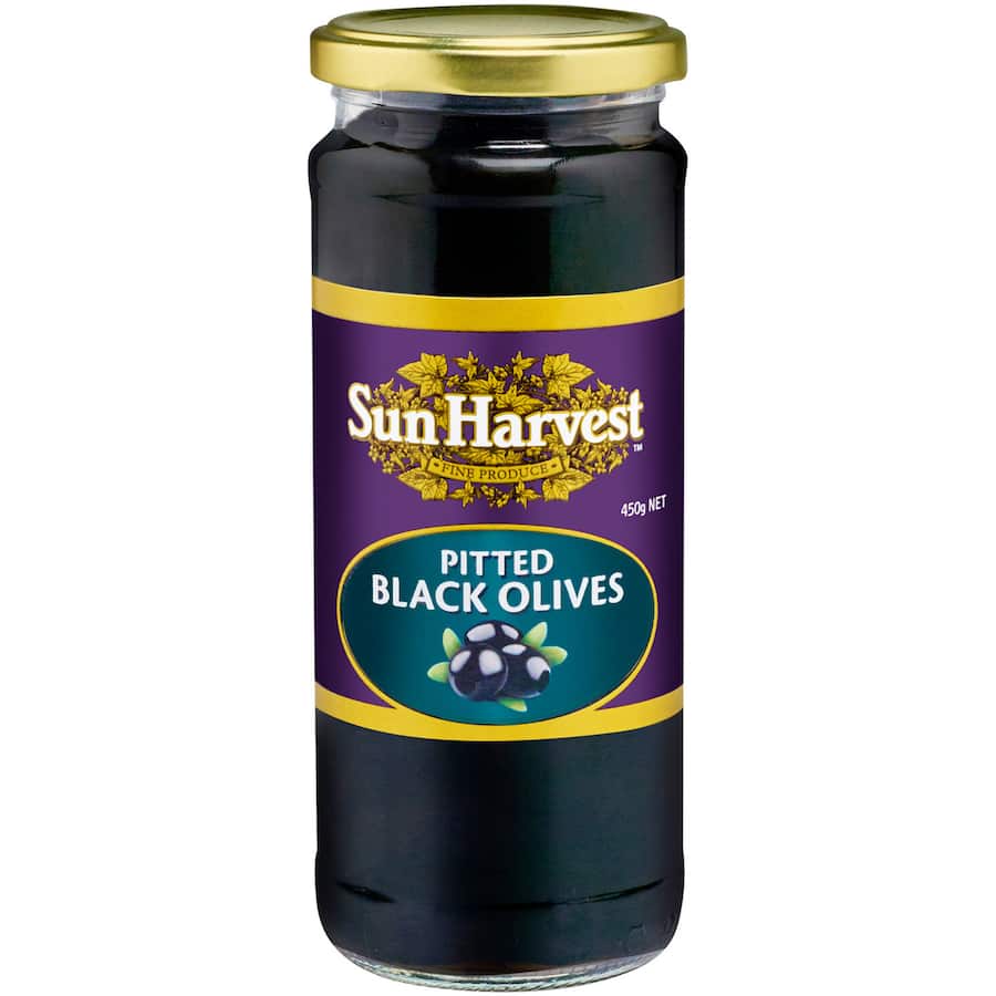 Sun Harvest Olives Black Pitted 450g