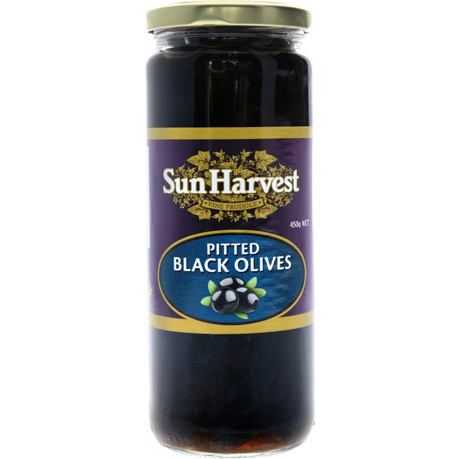 Sun Harvest Olives Black Pitted 450g