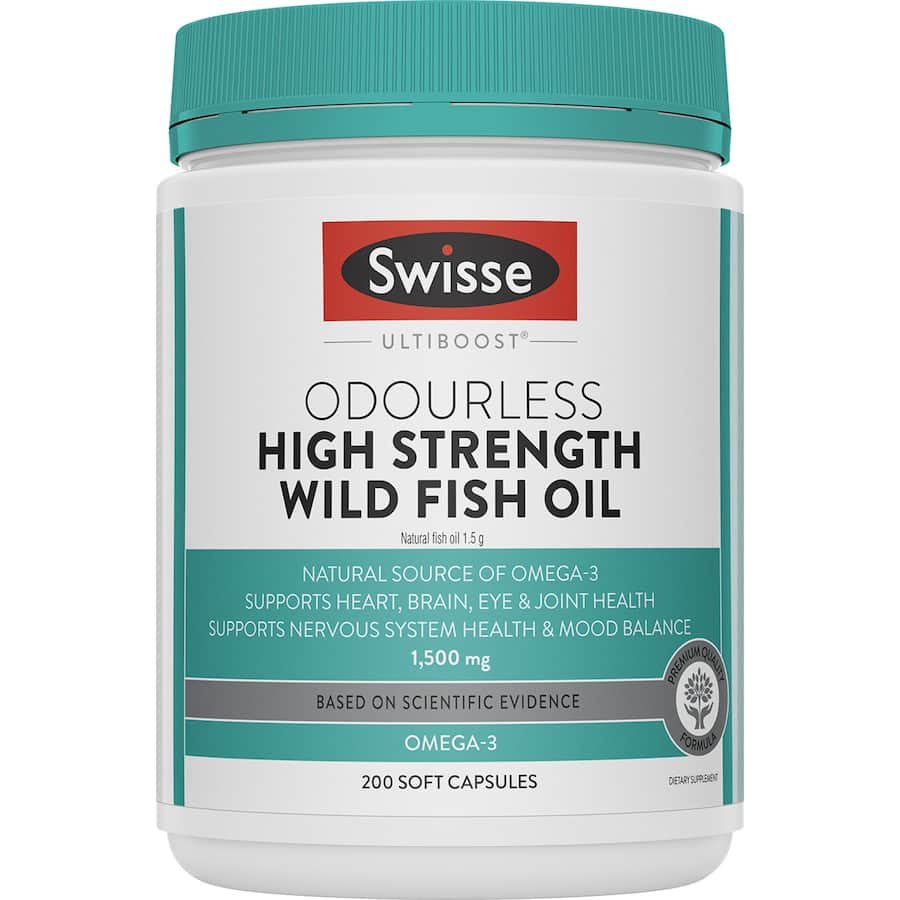 Swisse Ultiboost Fish Oil Odourless Hi-strength 1500mg Capsules 200pack