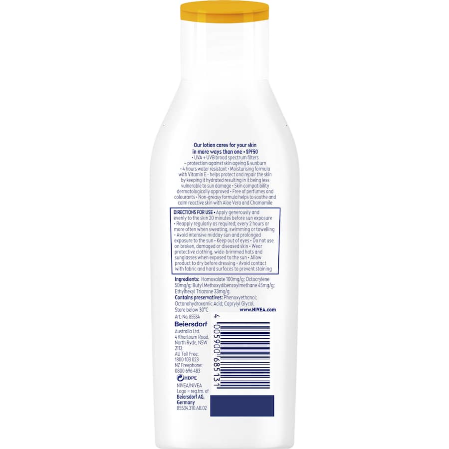 Nivea Sunscreen Lotion Sensitive Spf 50 200mL