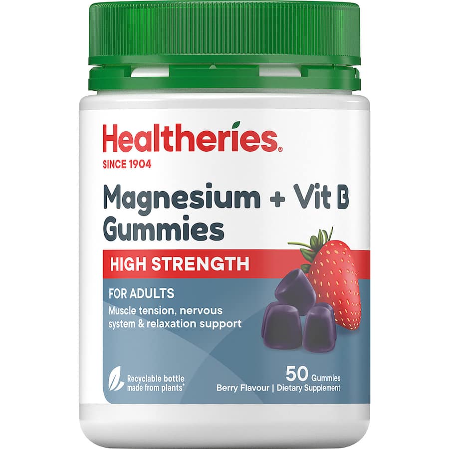 Healtheries Magnesium + Vitamin B Gummies High Strength Adult 50ea