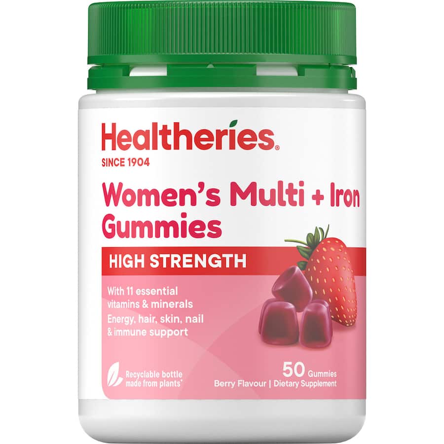 Healtheries Womens Multi + Iron Gummies High Strength 50ea