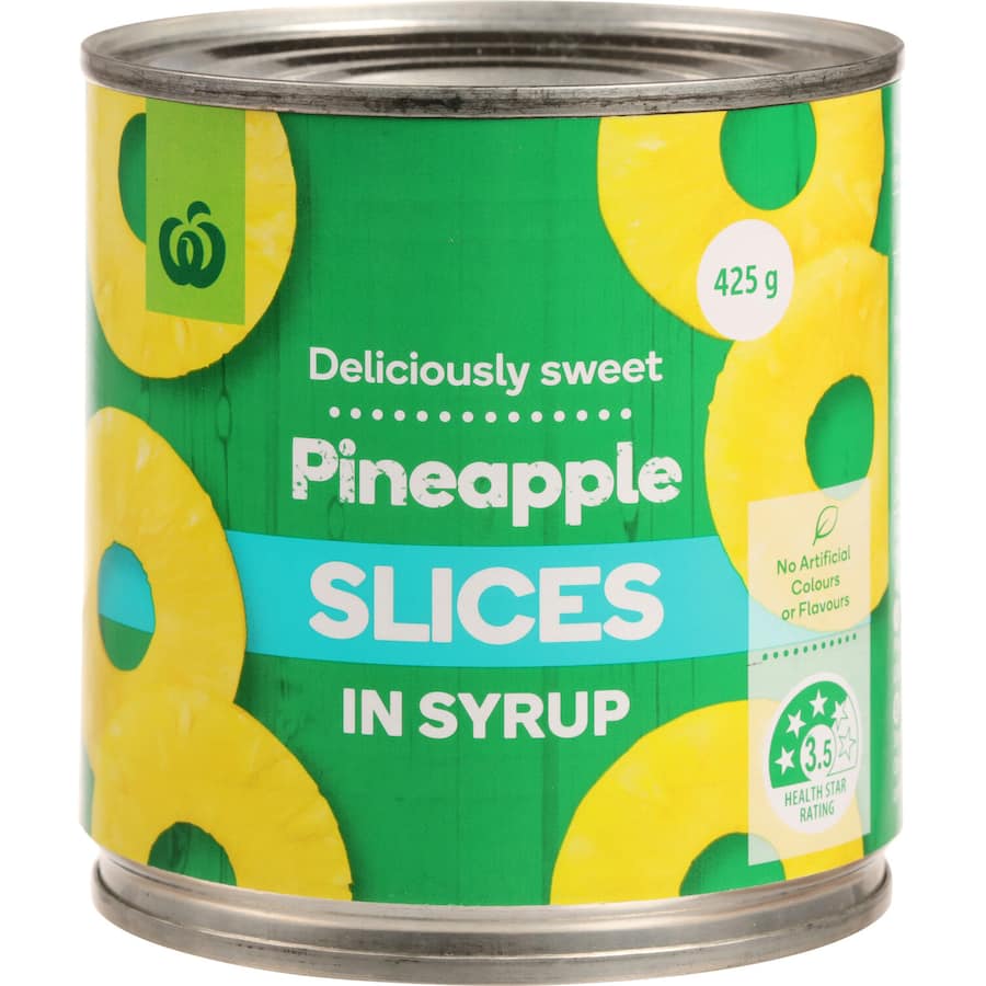Woolworths Pineapple Sliced In Syrup Can 425g
