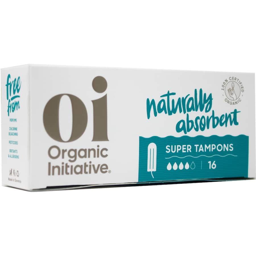 Oi 100% Organic Cotton Tampons Super 16pack