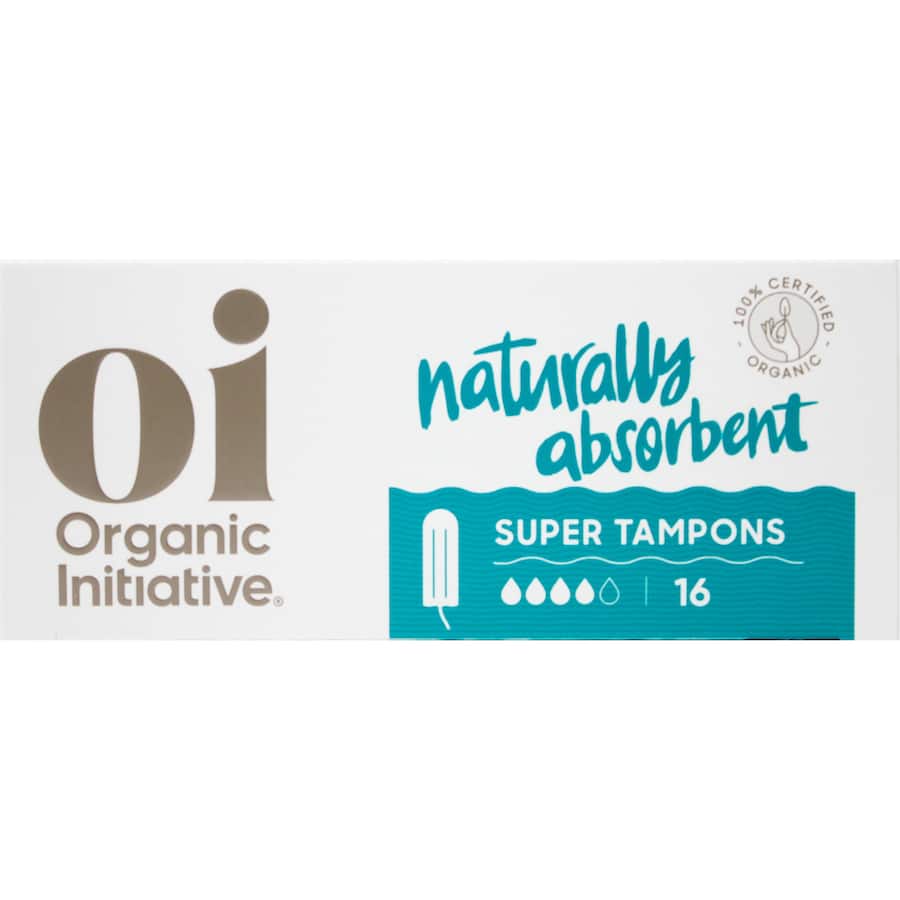 Oi 100% Organic Cotton Tampons Super 16pack