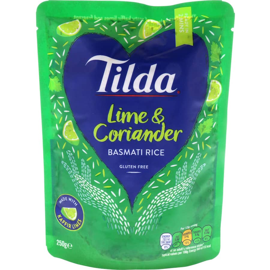 Tilda Steamed Rice Lime & Coriander Basmati Pouch 250g