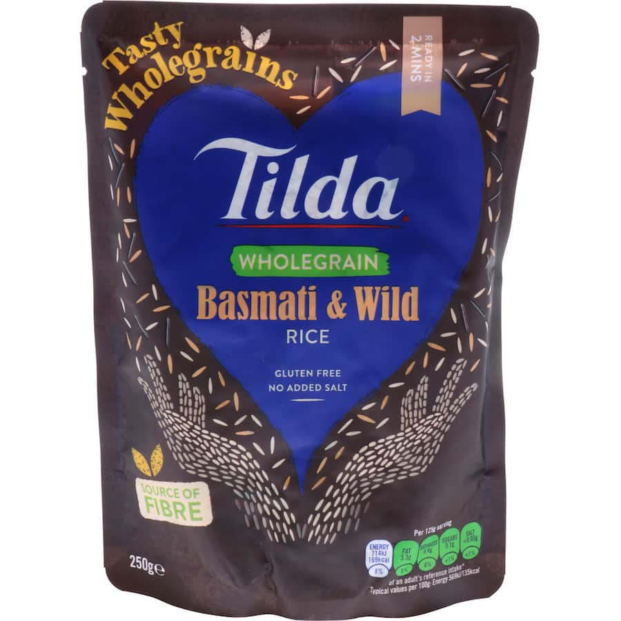 Tilda Steamed Rice Brown & Wild Basmati Pouch 250g