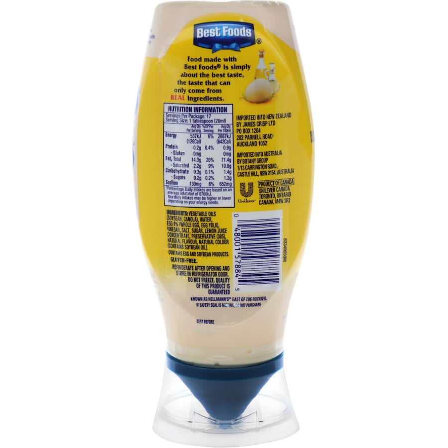 Best Foods Mayonnaise Real Squeeze bottle 340mL