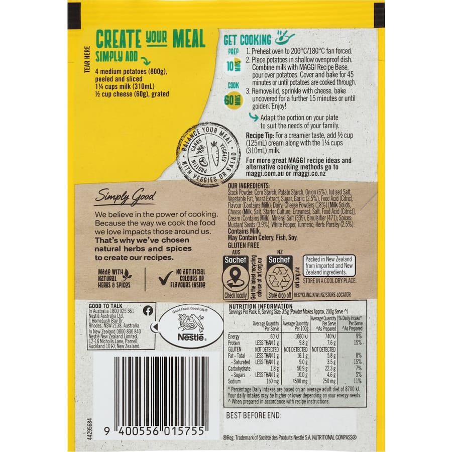 Maggi Side Dish Three Cheese Potato Bake Sachet 21g