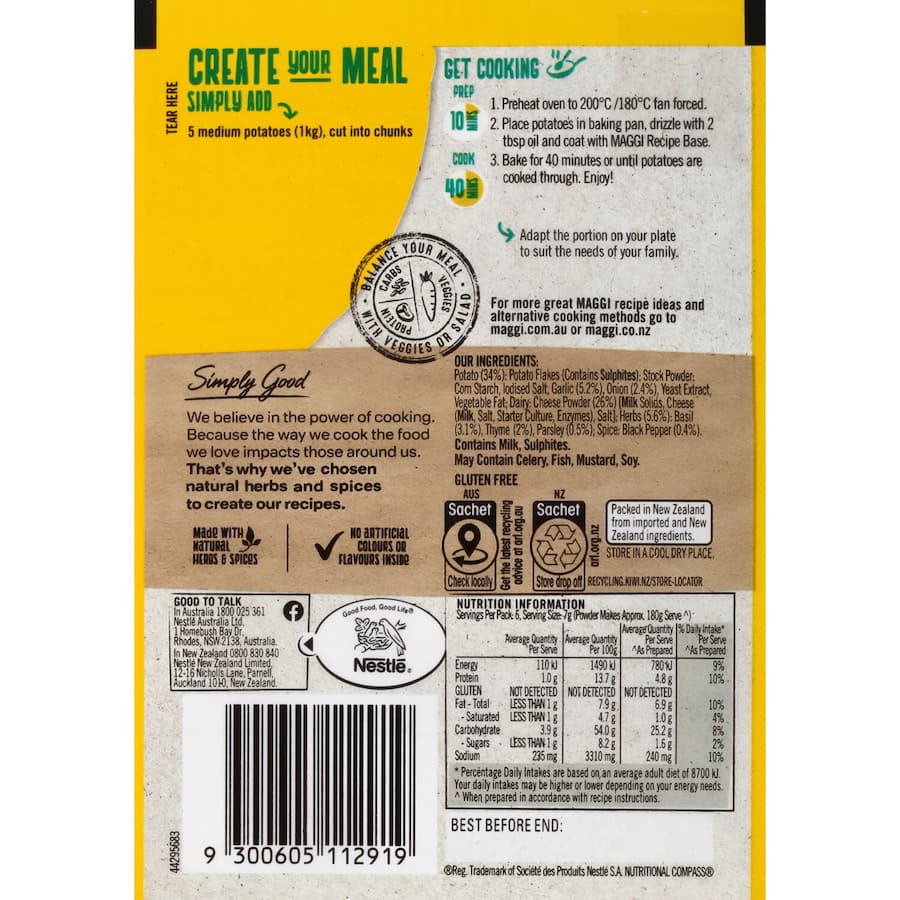 Maggi Side Dish Herb Potatoes Sachet 43g