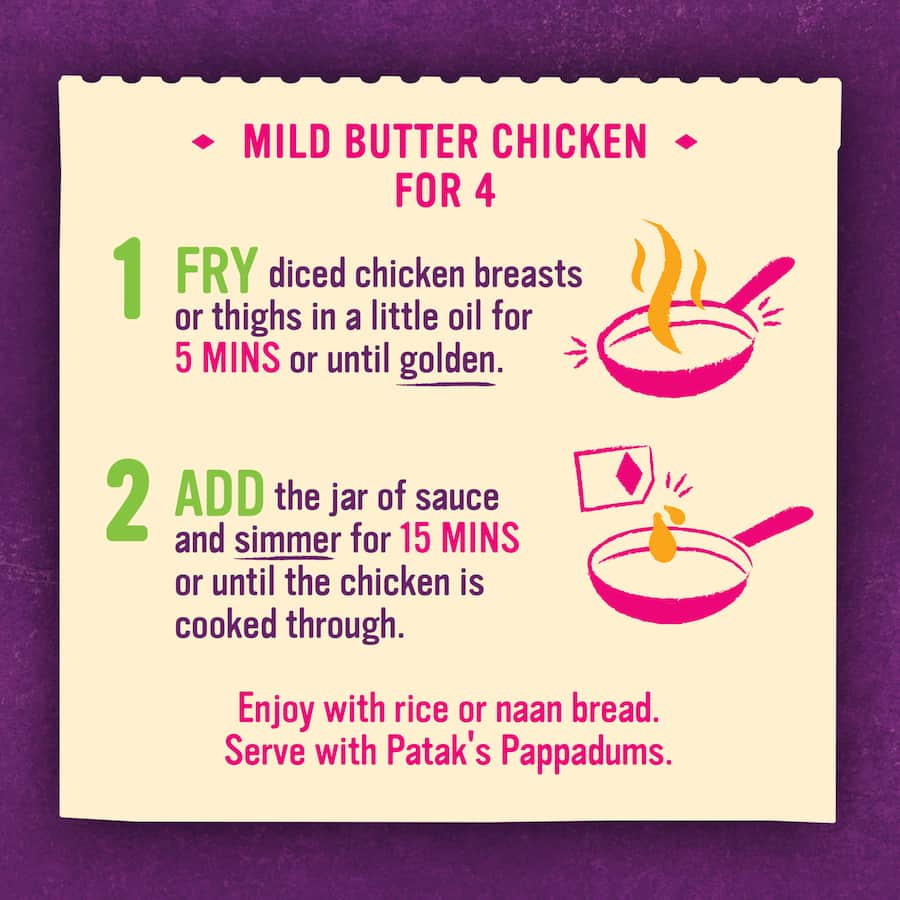 Pataks Recipe Base Butter Chicken Mild Jar 450g