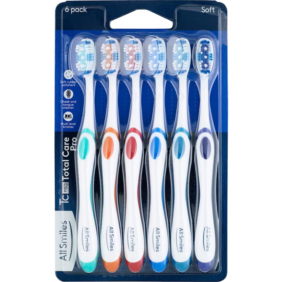 All Smiles Total Care Pro Toothbrush Soft 6pack