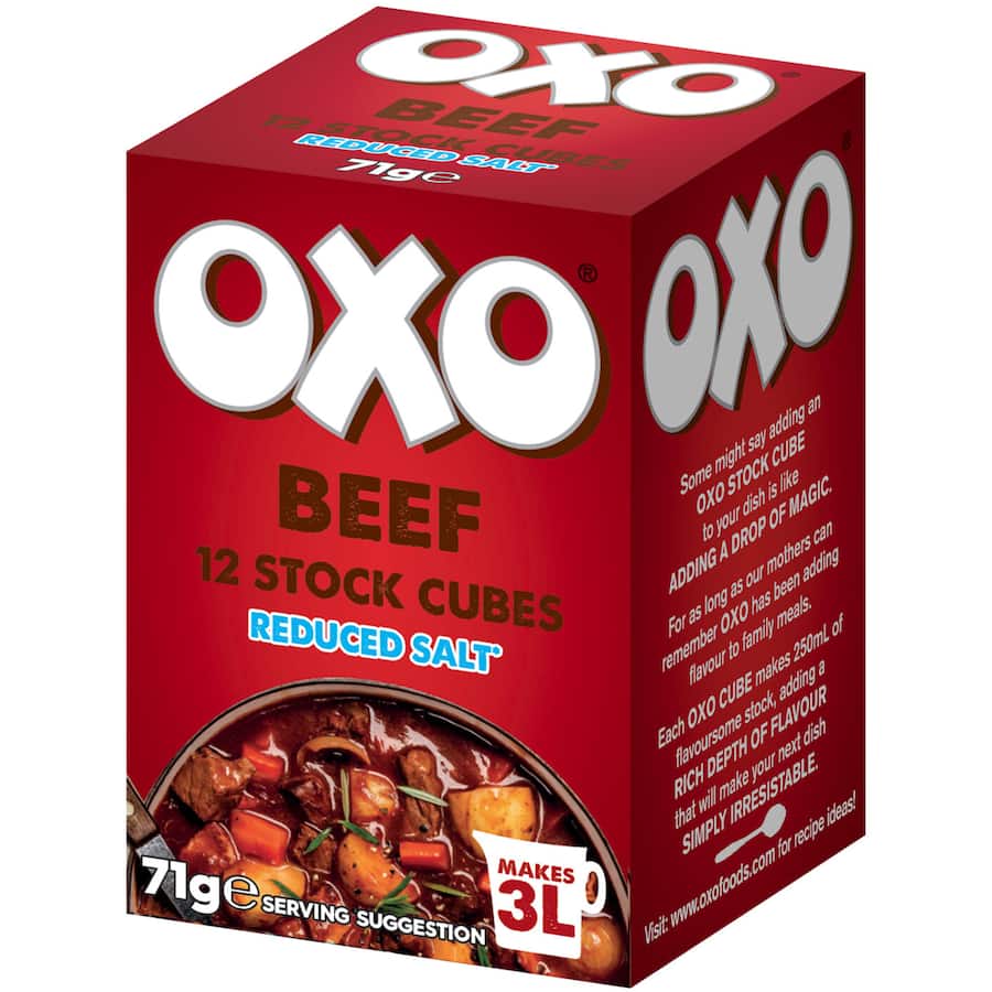 Oxo Beef Stock Reduced Salt Cubes 71g 12pack