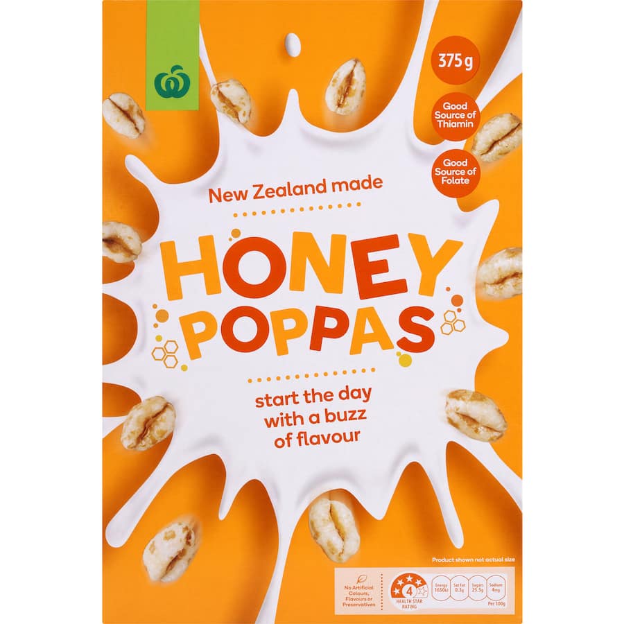 Woolworths Cereal Honey Poppas 375g