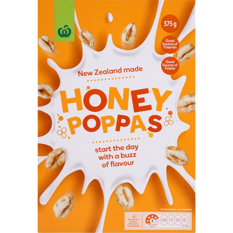 Woolworths Cereal Honey Poppas 375g