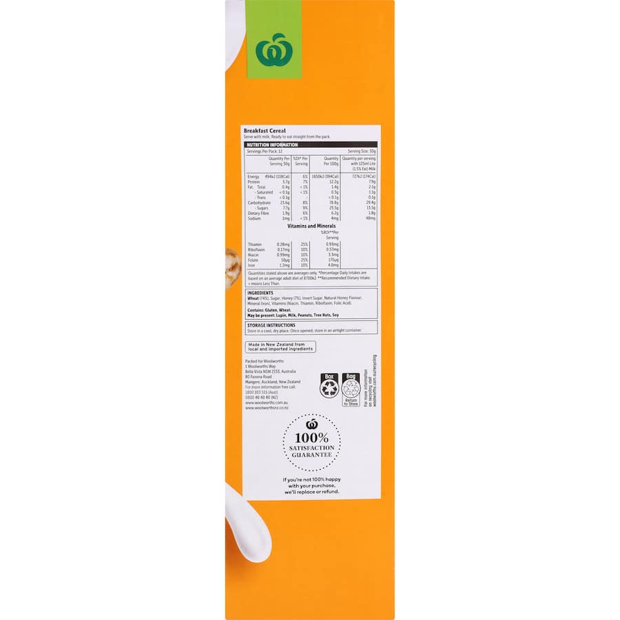 Woolworths Cereal Honey Poppas 375g