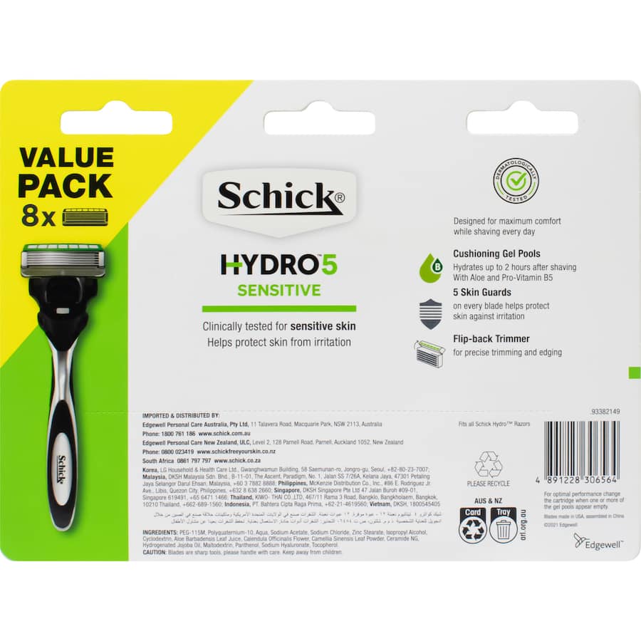 Schick Hydro Sense Razor Blades Comfort 8pack