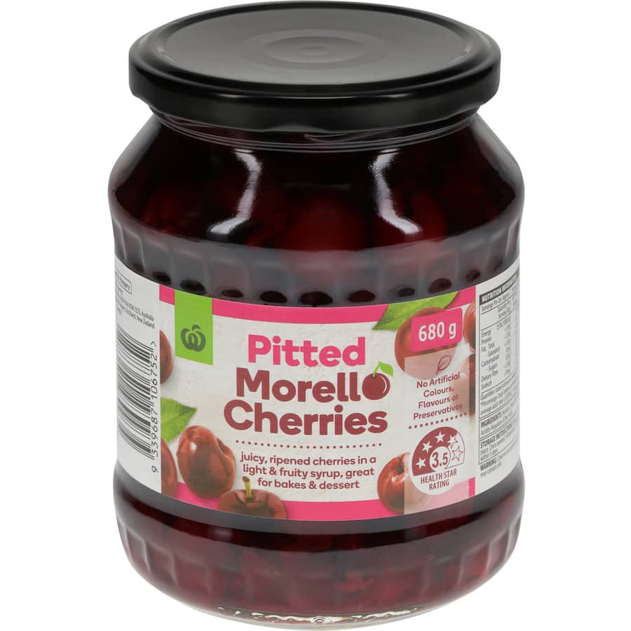 Woolworths Cherries Morello Jar 680g
