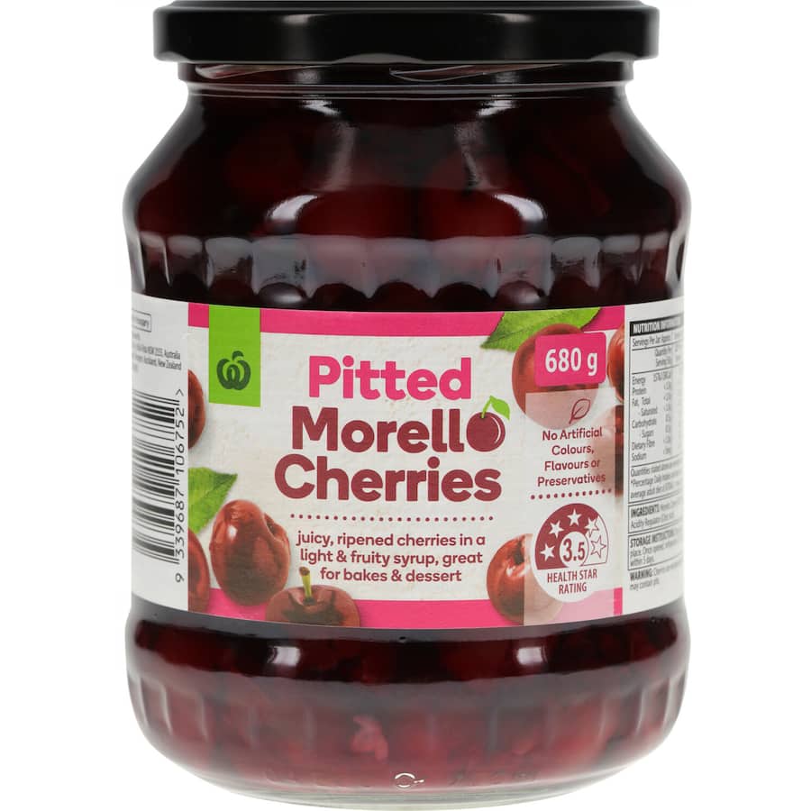 Woolworths Cherries Morello Jar 680g